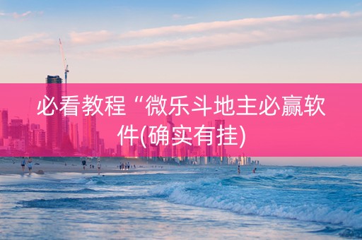 必看教程“微乐斗地主必赢软件(确实有挂)