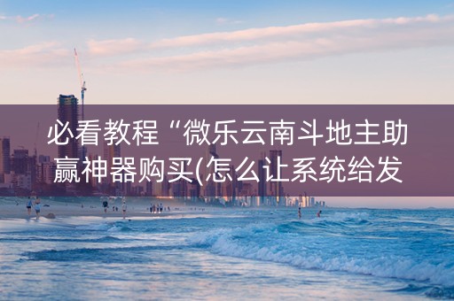 必看教程“微乐云南斗地主助赢神器购买(怎么让系统给发好牌)