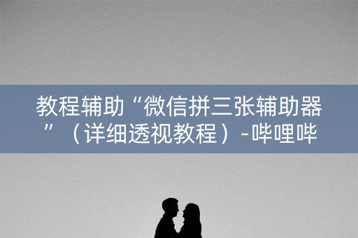 教程辅助“微信拼三张辅助器”（详细透视教程）-哔哩哔哩