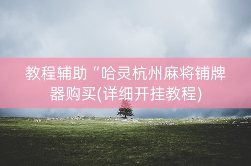 教程辅助“哈灵杭州麻将铺牌器购买(详细开挂教程)