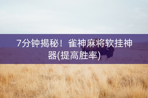 7分钟揭秘！雀神麻将软挂神器(提高胜率)