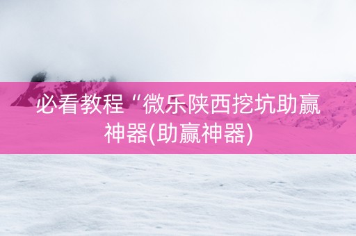 必看教程“微乐陕西挖坑助赢神器(助赢神器)