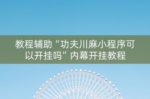 教程辅助“功夫川麻小程序可以开挂吗”内幕开挂教程