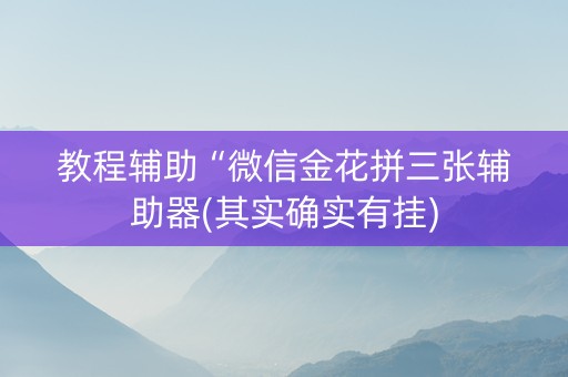 教程辅助“微信金花拼三张辅助器(其实确实有挂)