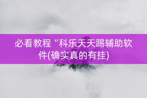 必看教程“科乐天天踢辅助软件(确实真的有挂)