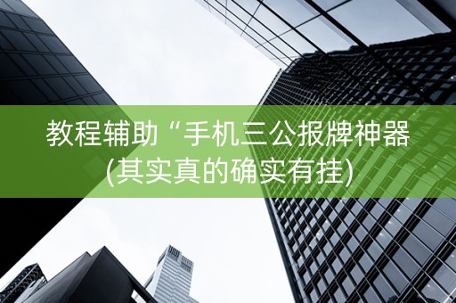 教程辅助“手机三公报牌神器(其实真的确实有挂)