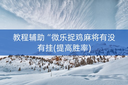 教程辅助“微乐捉鸡麻将有没有挂(提高胜率)