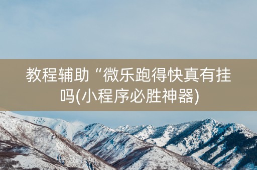 教程辅助“微乐跑得快真有挂吗(小程序必胜神器)