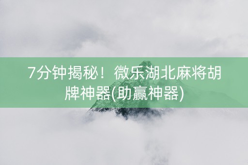 7分钟揭秘！微乐湖北麻将胡牌神器(助赢神器)