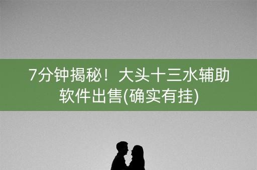 7分钟揭秘！大头十三水辅助软件出售(确实有挂)