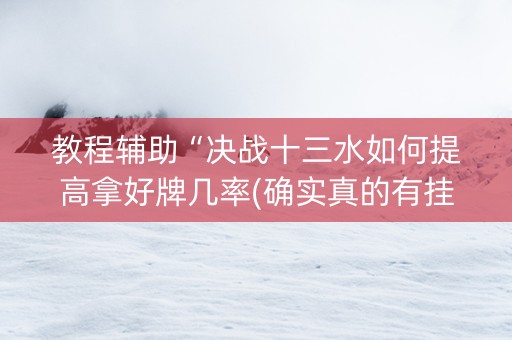 教程辅助“决战十三水如何提高拿好牌几率(确实真的有挂)