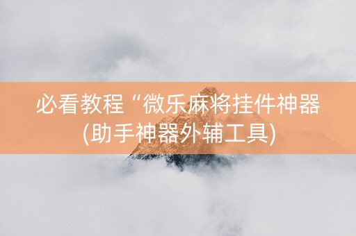 必看教程“微乐麻将挂件神器(助手神器外辅工具)