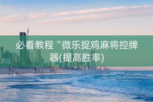 必看教程“微乐捉鸡麻将控牌器(提高胜率)