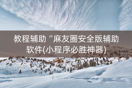 教程辅助“麻友圈安全版辅助软件(小程序必胜神器)