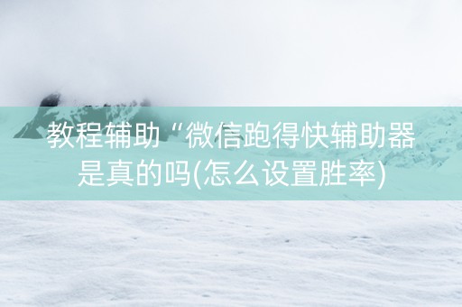 教程辅助“微信跑得快辅助器是真的吗(怎么设置胜率)