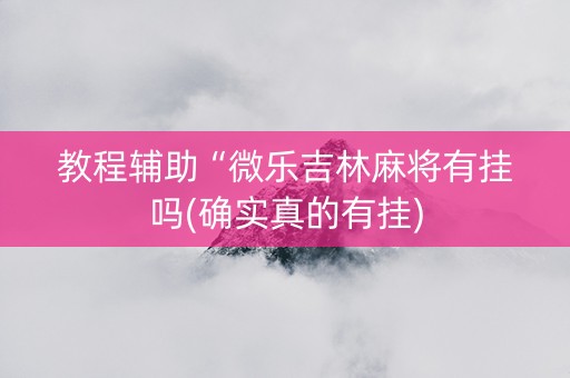 教程辅助“微乐吉林麻将有挂吗(确实真的有挂)