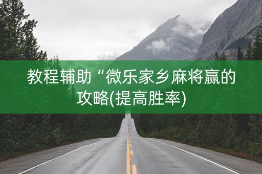 教程辅助“微乐家乡麻将赢的攻略(提高胜率)