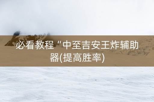 必看教程“中至吉安王炸辅助器(提高胜率)