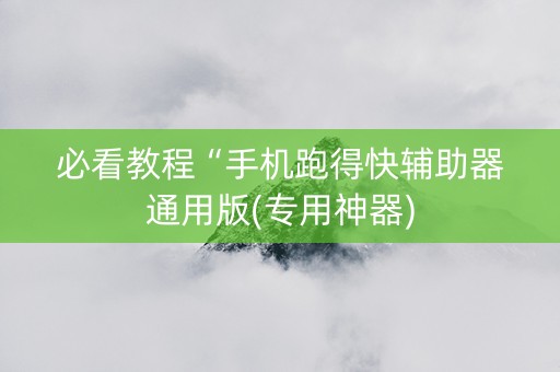 必看教程“手机跑得快辅助器通用版(专用神器)