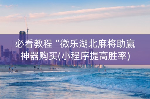 必看教程“微乐湖北麻将助赢神器购买(小程序提高胜率)