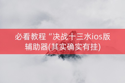 必看教程“决战十三水ios版辅助器(其实确实有挂)