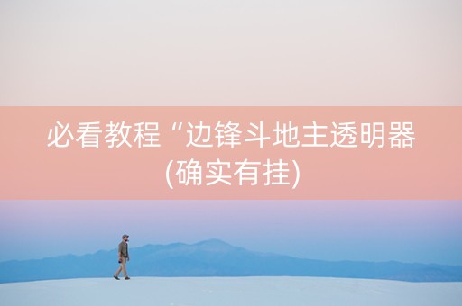 必看教程“边锋斗地主透明器(确实有挂)