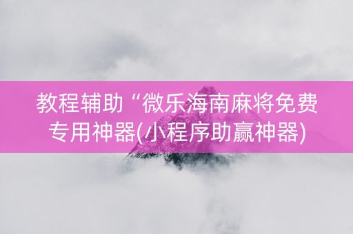 教程辅助“微乐海南麻将免费专用神器(小程序助赢神器)