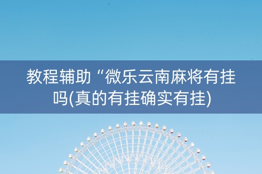 教程辅助“微乐云南麻将有挂吗(真的有挂确实有挂)