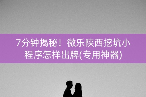 7分钟揭秘！微乐陕西挖坑小程序怎样出牌(专用神器)