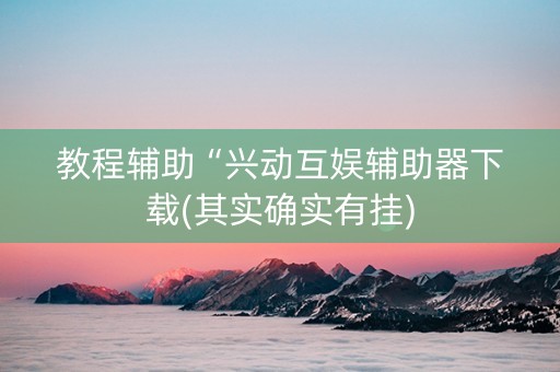教程辅助“兴动互娱辅助器下载(其实确实有挂)