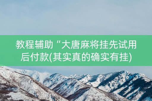 教程辅助“大唐麻将挂先试用后付款(其实真的确实有挂)