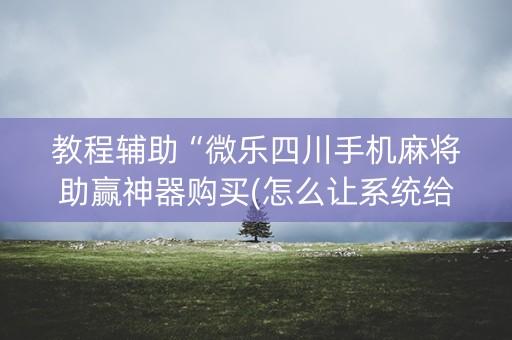 教程辅助“微乐四川手机麻将助赢神器购买(怎么让系统给发好牌)