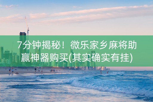 7分钟揭秘！微乐家乡麻将助赢神器购买(其实确实有挂)