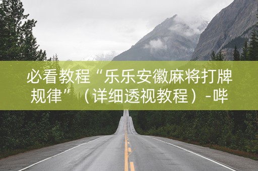 必看教程“乐乐安徽麻将打牌规律”（详细透视教程）-哔哩哔哩