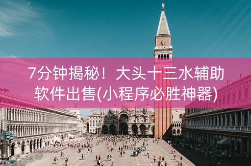 7分钟揭秘！大头十三水辅助软件出售(小程序必胜神器)