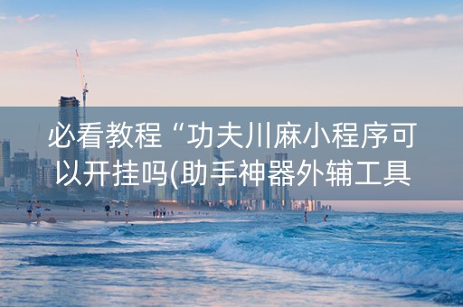 必看教程“功夫川麻小程序可以开挂吗(助手神器外辅工具)