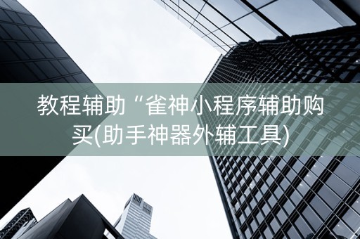 教程辅助“雀神小程序辅助购买(助手神器外辅工具)