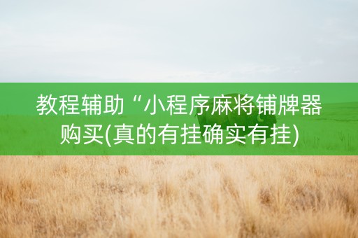 教程辅助“小程序麻将铺牌器购买(真的有挂确实有挂)