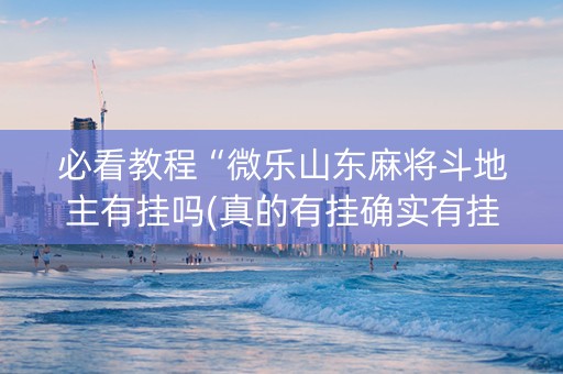 必看教程“微乐山东麻将斗地主有挂吗(真的有挂确实有挂)