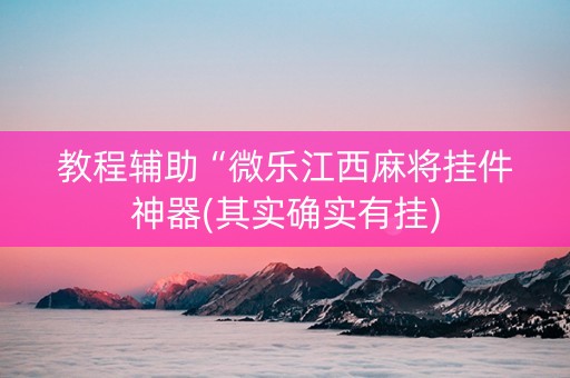 教程辅助“微乐江西麻将挂件神器(其实确实有挂)