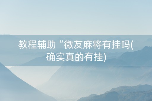 教程辅助“微友麻将有挂吗(确实真的有挂)
