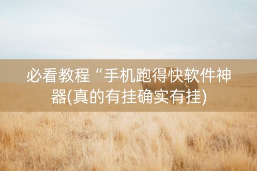 必看教程“手机跑得快软件神器(真的有挂确实有挂)