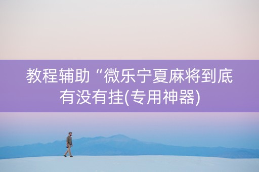 教程辅助“微乐宁夏麻将到底有没有挂(专用神器)