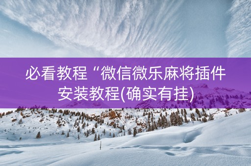 必看教程“微信微乐麻将插件安装教程(确实有挂)