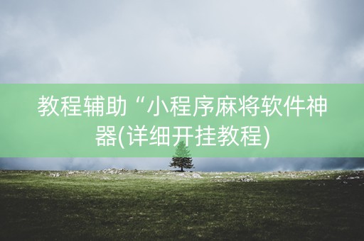 教程辅助“小程序麻将软件神器(详细开挂教程)