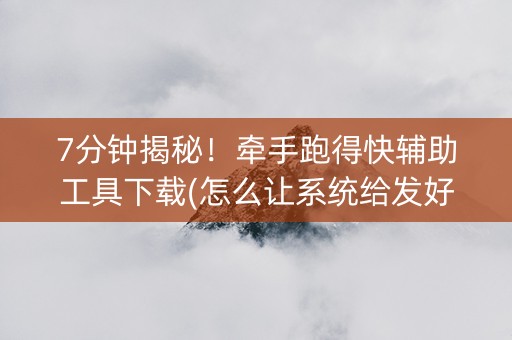 7分钟揭秘！牵手跑得快辅助工具下载(怎么让系统给发好牌)