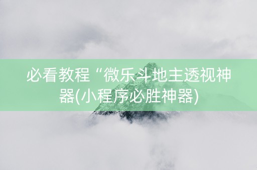 必看教程“微乐斗地主透视神器(小程序必胜神器)