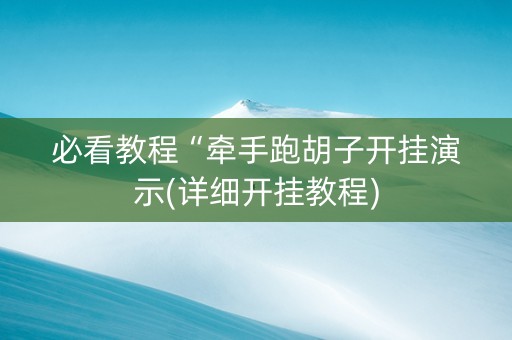 必看教程“牵手跑胡子开挂演示(详细开挂教程)