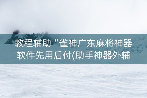 教程辅助“雀神广东麻将神器软件先用后付(助手神器外辅工具)