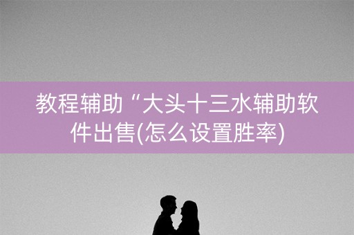 教程辅助“大头十三水辅助软件出售(怎么设置胜率)